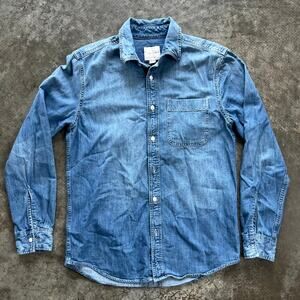 American Eagle Super Soft Denim Shirt Blue Size Small